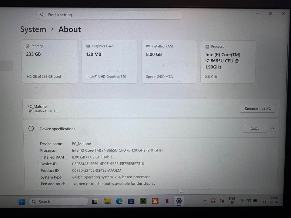Intel Notebook: HP EliteBook 840 G6 – Usato da Lausanne venduto da mal_2nl5 3