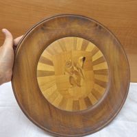 Holzteller, Wandteller, Holz Intarsien, Eichhörnchen