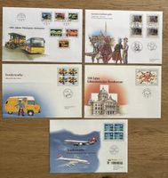 Schweiz - 5 FDC im Grossformat mit illustriertem Couvert sel