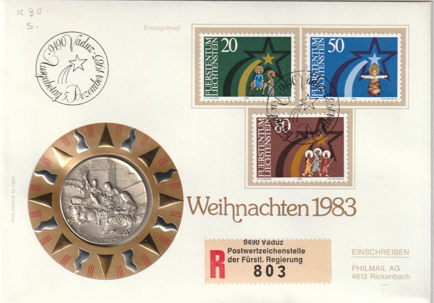 Tutti le monete: Numisbrief Weihnachten 1983 – Usato da Rorschacherberg venduto da fratovi2
