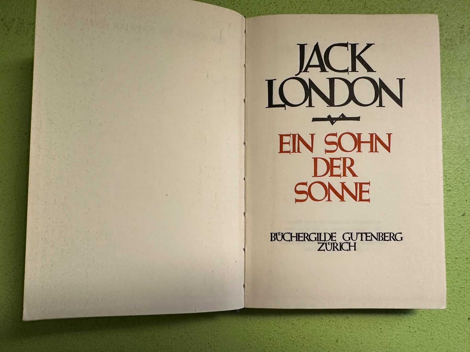 Libri: Jack London: Ein Sohn der Sonne 1948 – Usato da Zürich venduto da allp 1