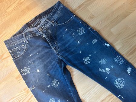 Seltene stylische Jacob Cohën Jeans mit Druck - Gr. 33