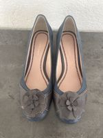 Roberto Santi Pumps blau mit Blumen Grösse 38 guter Zustand