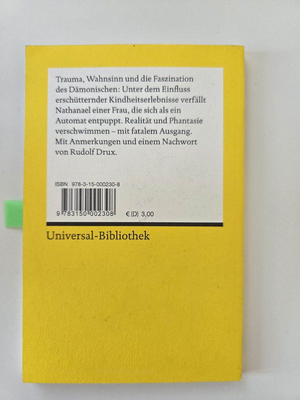 Bücher: E. T. A. Hoffmann Der Sandmann Reclam Universal-Bibliothek – Gebraucht aus Chur von Lulu_97 1