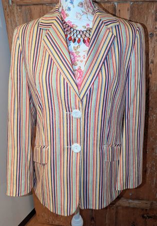 S Milton Damen Blazer Gr. 38 gestreift Top Zustand Baumwolle