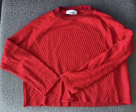 Roter Pullover Merinowolle von Ladina Kienast