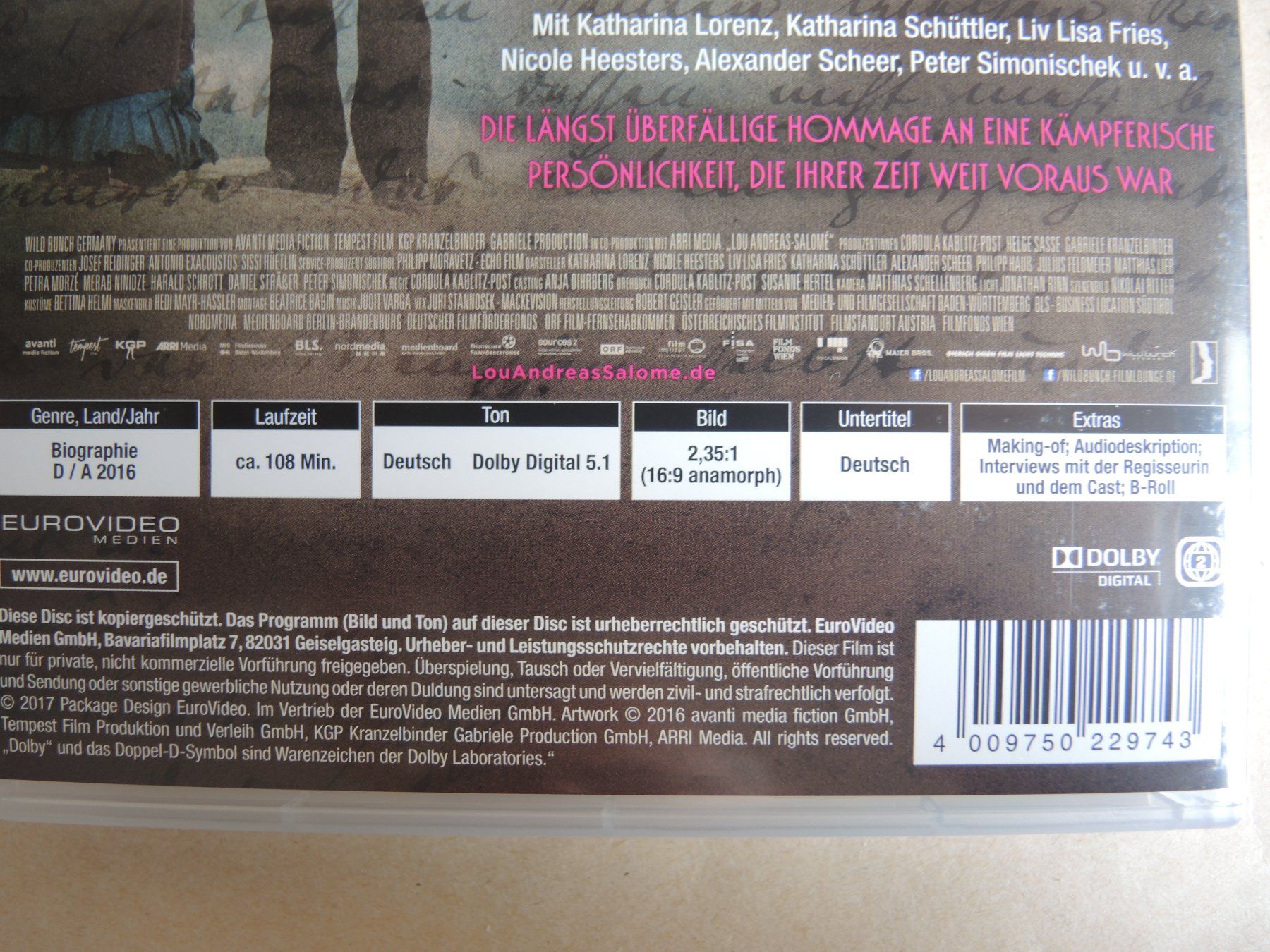 Tous les DVDs: LOU Andreas-Salomé DVD Katharina Lorenz – D'occasion à Rorschach par maeck8 3