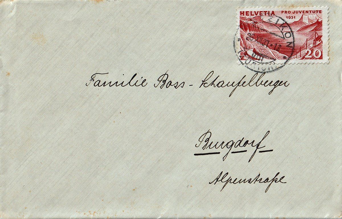 Alle Briefmarken: 1931 Pro Juventute J59 auf Brief – Gebraucht aus Arlesheim von gaugi43