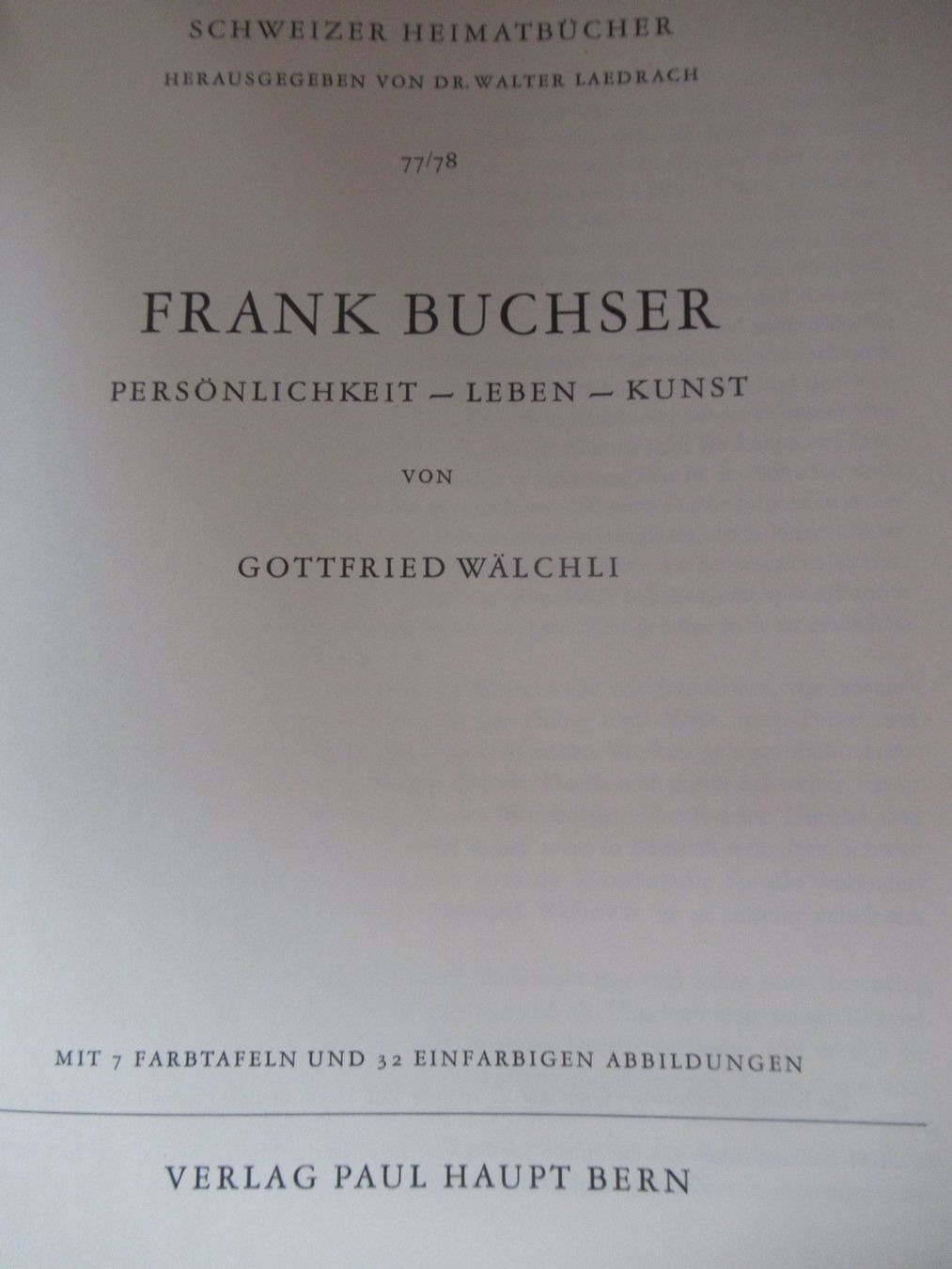 Livres: FRANK BUCHSER – D'occasion à Moosseedorf par haro01 9