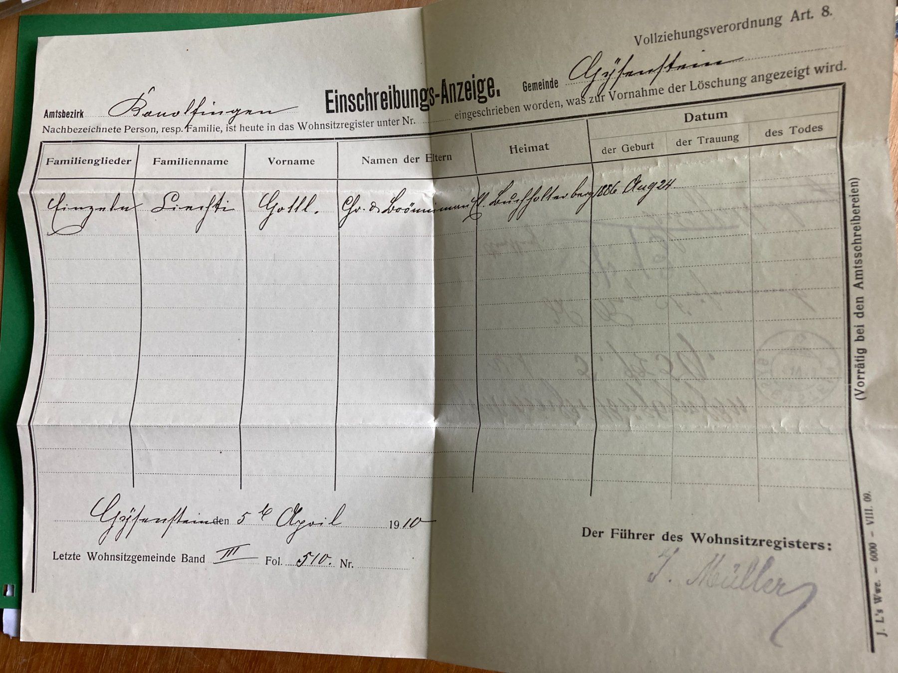 Tutti i francobolli: Brief Einschreibungs-Anzeige – Usato da Bern venduto da Mauch1 1