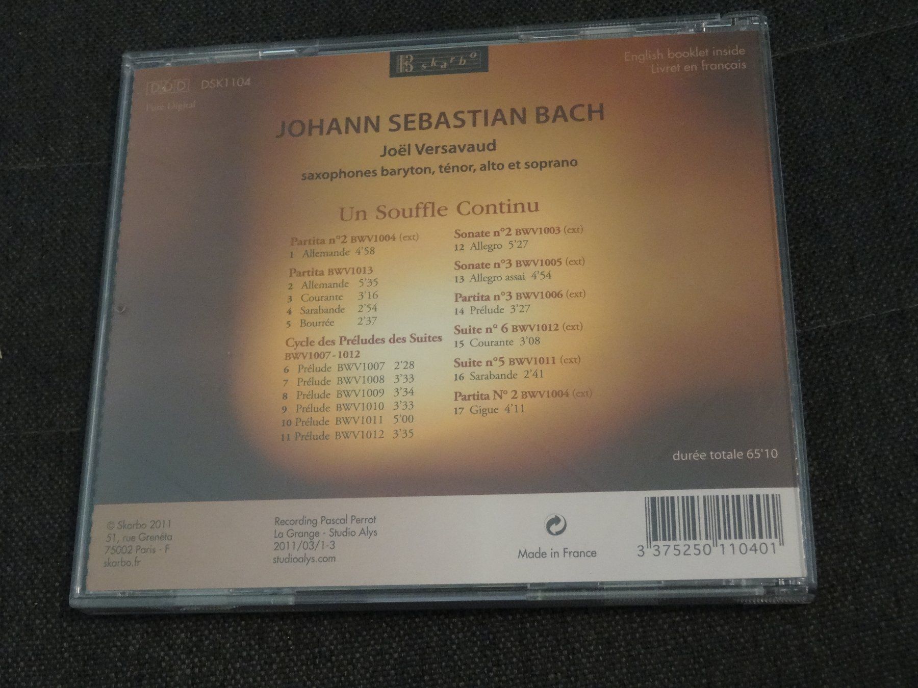 CDs: Bach / Versavaud - U Souffle Continu CD – Gebraucht aus Olten von Disc-Ausverkauf 1