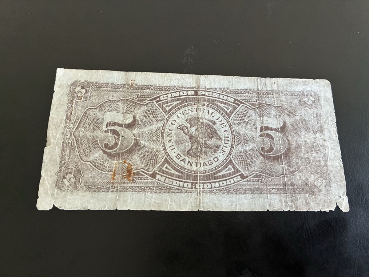 Banconote: 5 Pesos - 1/2 Condor CHILE 1930 P.082 – Usato da Dällikon venduto da Woldbanknoten 2