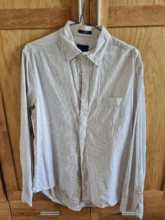 Chemise blanche lignée, Gant, taille M 39/40