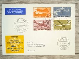 TR89 Enveloppe + Timbre Liechtenstein 1960 Theme Aviation