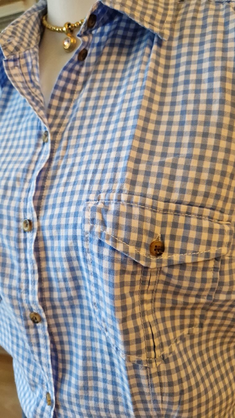 H&M Camicette: Blue Gingham H&M Shirt, Size 42, Summer Look, – Usato da Klingnau venduto da fairy.princess 7
