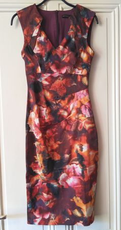 KAREN MILLEN : Robe fourreau glamour imprimé flou 34