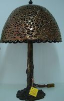 Tischlampe aus Messing und Keramik