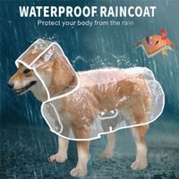 XL. Wasserdichte Kapuze Welpenjacke PVC Hunde Regenmantel