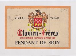 Etikette für Wein - Fendant de Sion /bd
