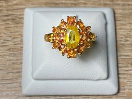 Saphir Ring 🌸💎✨925 Silber vergoldet S298
