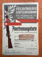 Alte Anerkennungskarte Schützenverband - Selten! 1954