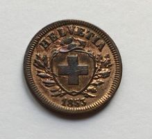 1853 1 Rappen Abart / Fehlprägung