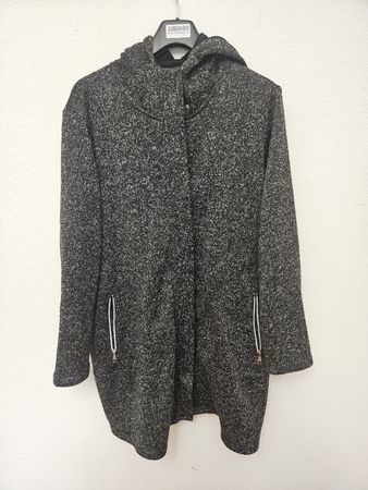 Ulla Popken Cardigan 50/52 schwarz mit Kapuze
