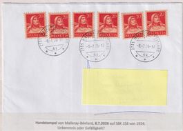 110x) Briefe mit Stempel 8.7.26 (2026) auf Tell 158 !!!!!!