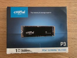 SSD Crucial P3 1000 GB, M.2 2280 (PCIe 3.0) mit Restgarantie