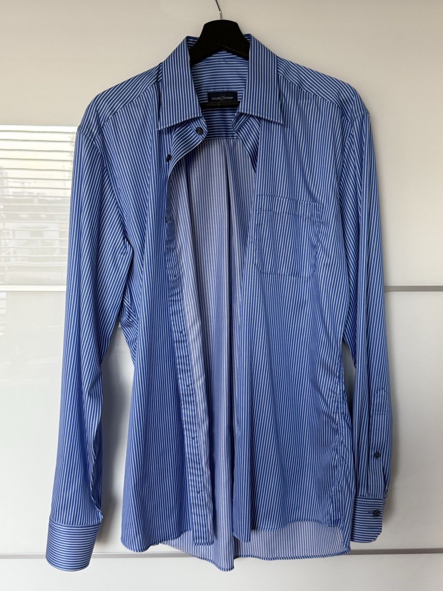 Camicie: Tailor Store Masshemd Blau weiss gestreift L/XL – Nuovo (secondo la descrizione) da Basel venduto da FrozenFire