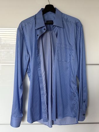 Tailor Store Masshemd Blau weiss gestreift L/XL