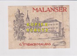 Etikette - Malanser 1960 /bd