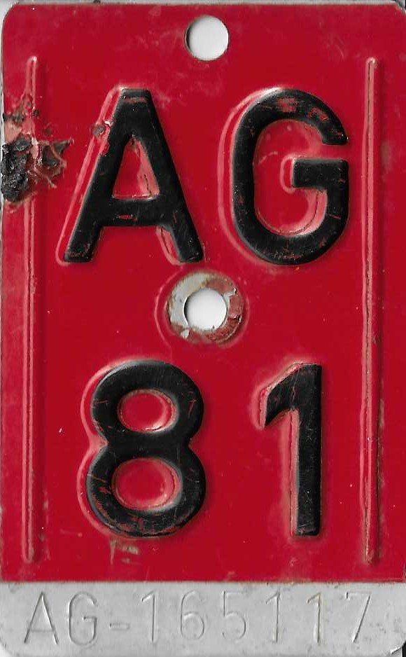 Insegne: Velonummer AG 81 – Usato da Rothrist venduto da Stranglehold