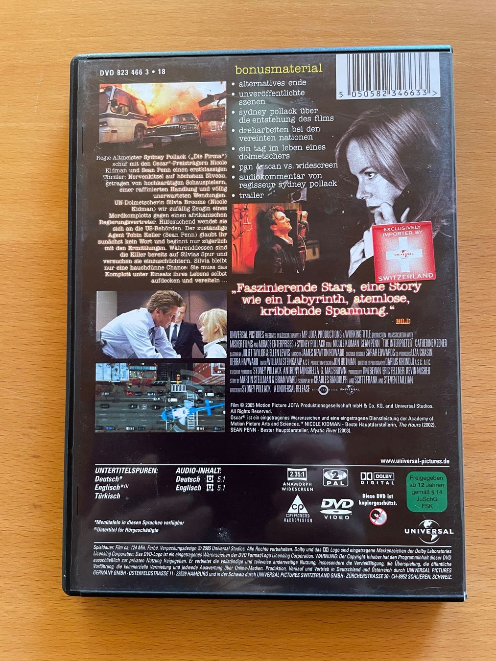 Tutti i DVDs: DVD Die Dolmetscherin mit Nicole Kidman – Usato da Rickenbach BL venduto da Morlog 2