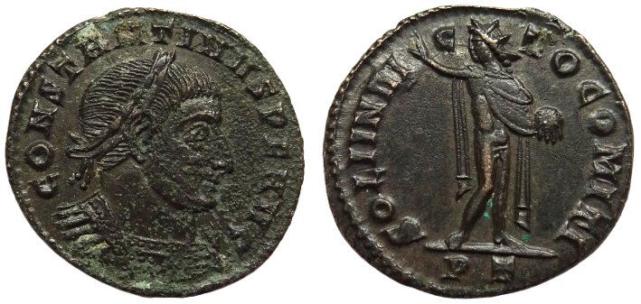 Tutti le monete: CONSTANTINE I bronze nummus (312-313 AD) – Usato da La Sarraz venduto da classicworldcoins