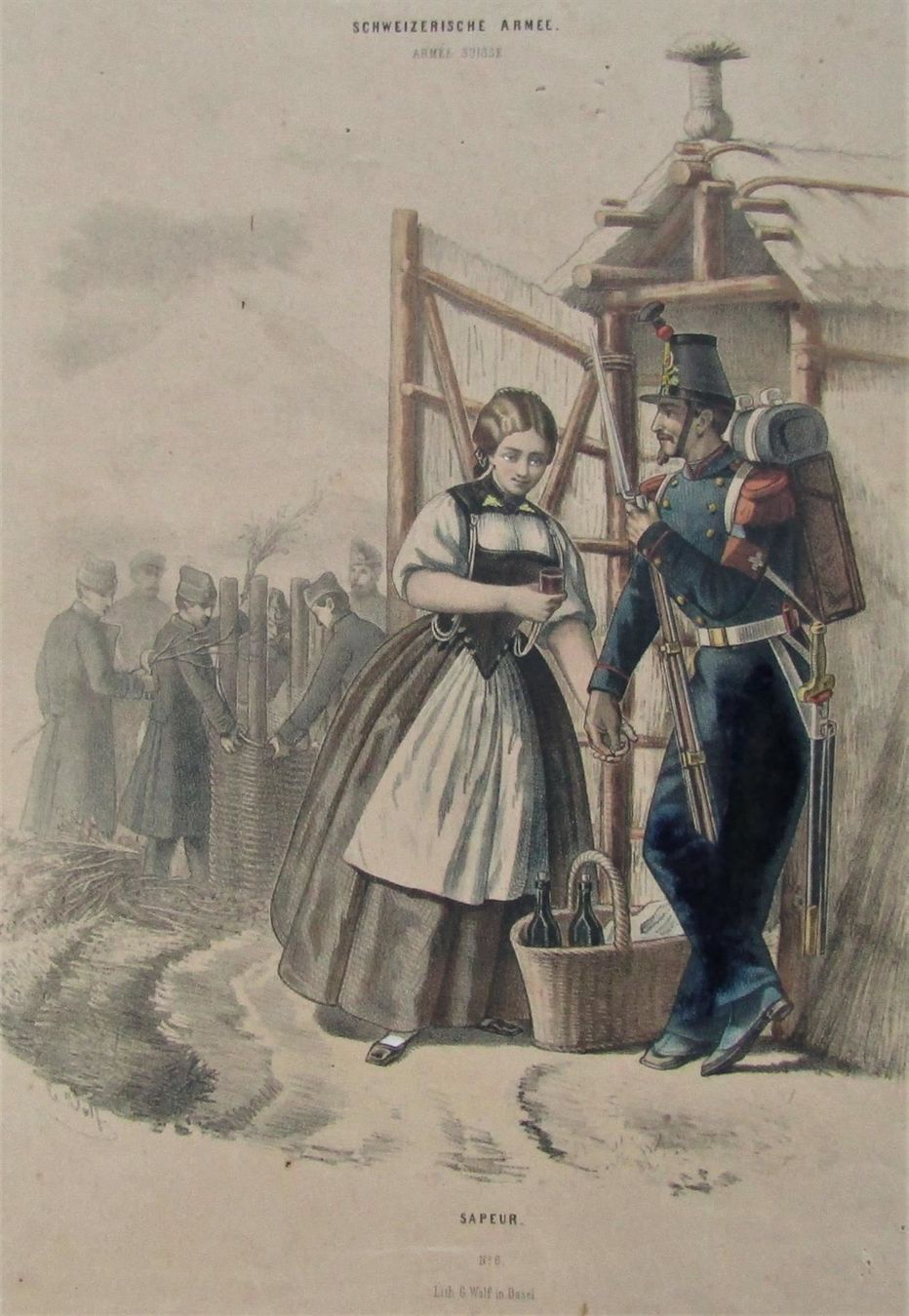 Armée suisse Uniformes: Militär Sapeur Originallitho. – D'occasion à Rafz par Helvet32 1