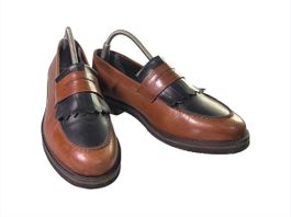 Navyboot Loafer Damenschuhe braun schwarz, Fransen - Leder