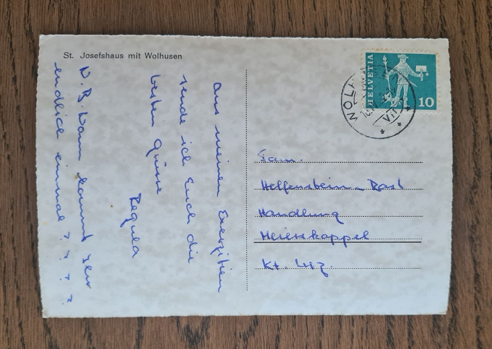 Cartoline postali: Wolhusen mit Josefsheim 1962 – Usato da Ebikon venduto da Donar50 1