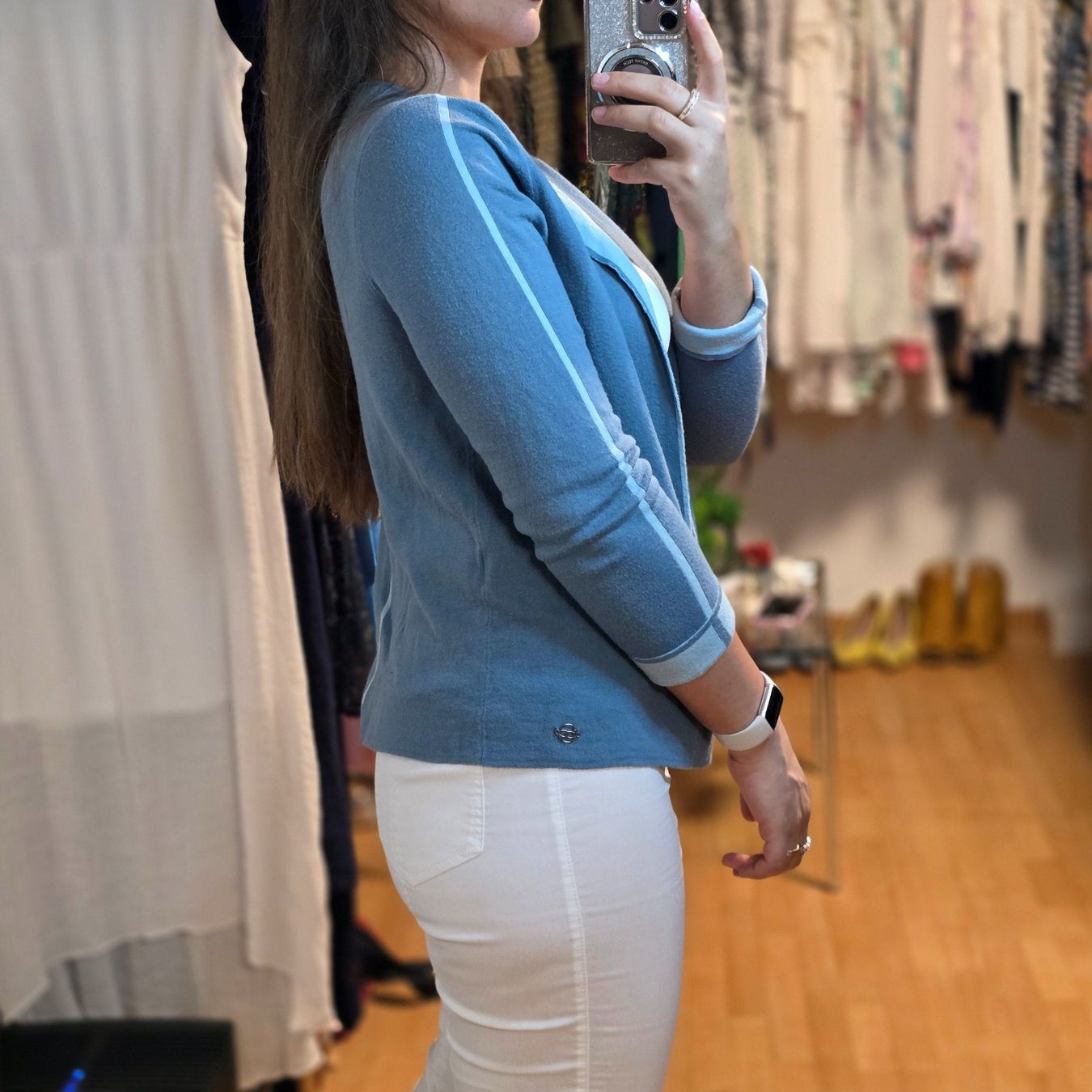 Giacche: Bianca Strickjacke M Blau Cardigan Basic Casual Elegant – Usato da Wald ZH venduto da CapLux 2