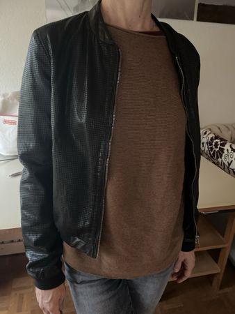 Vintage Lederjacke Gestanztes Leder Grösse M
