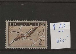 timbre poste aérienne F13 ** SBK Fr. 450.--