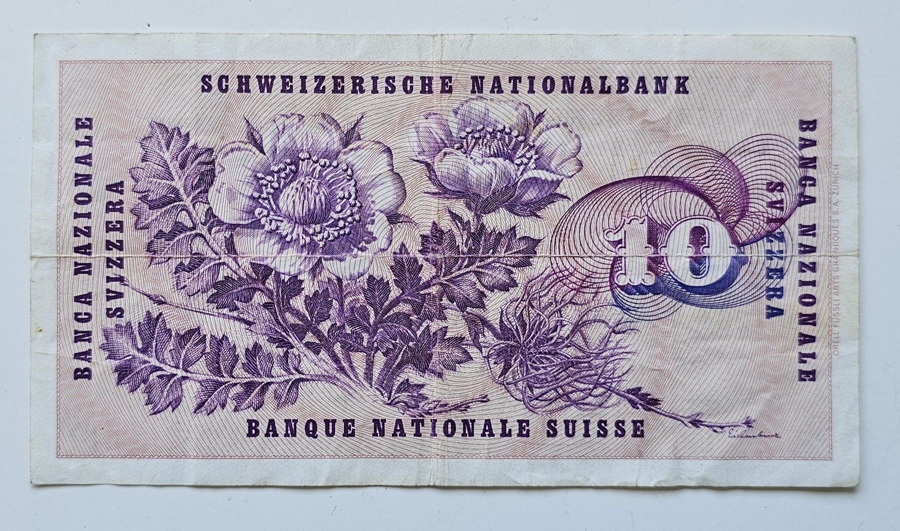 Billets de banque: 1977 Dix Francs Suisse BNS – D'occasion à Meyrin par 126b 1