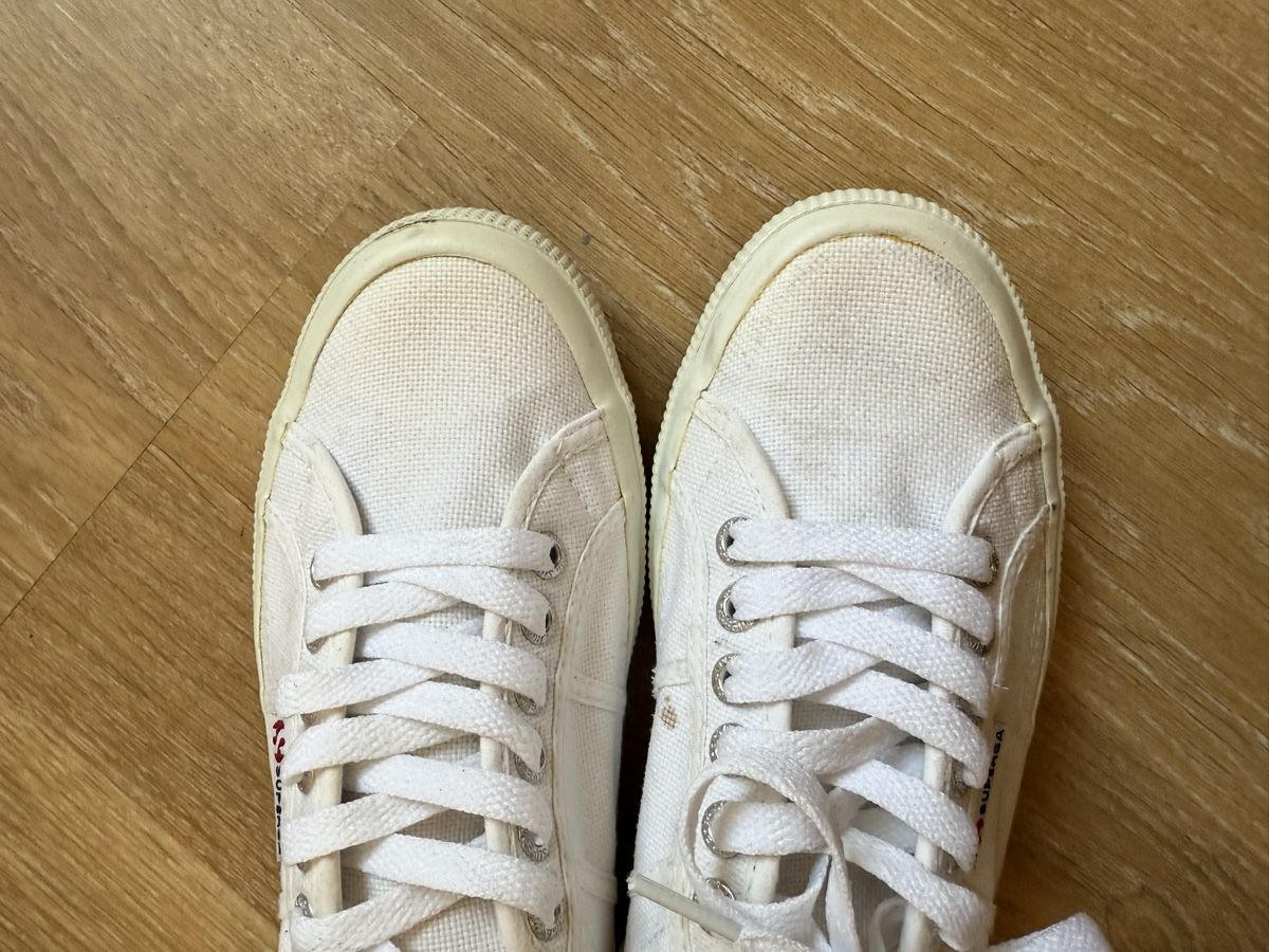 Superga Herrenschuhe: Baskets en toile blanc Superga, p.39 – Gebraucht aus Tavannes von Thriftshop 4