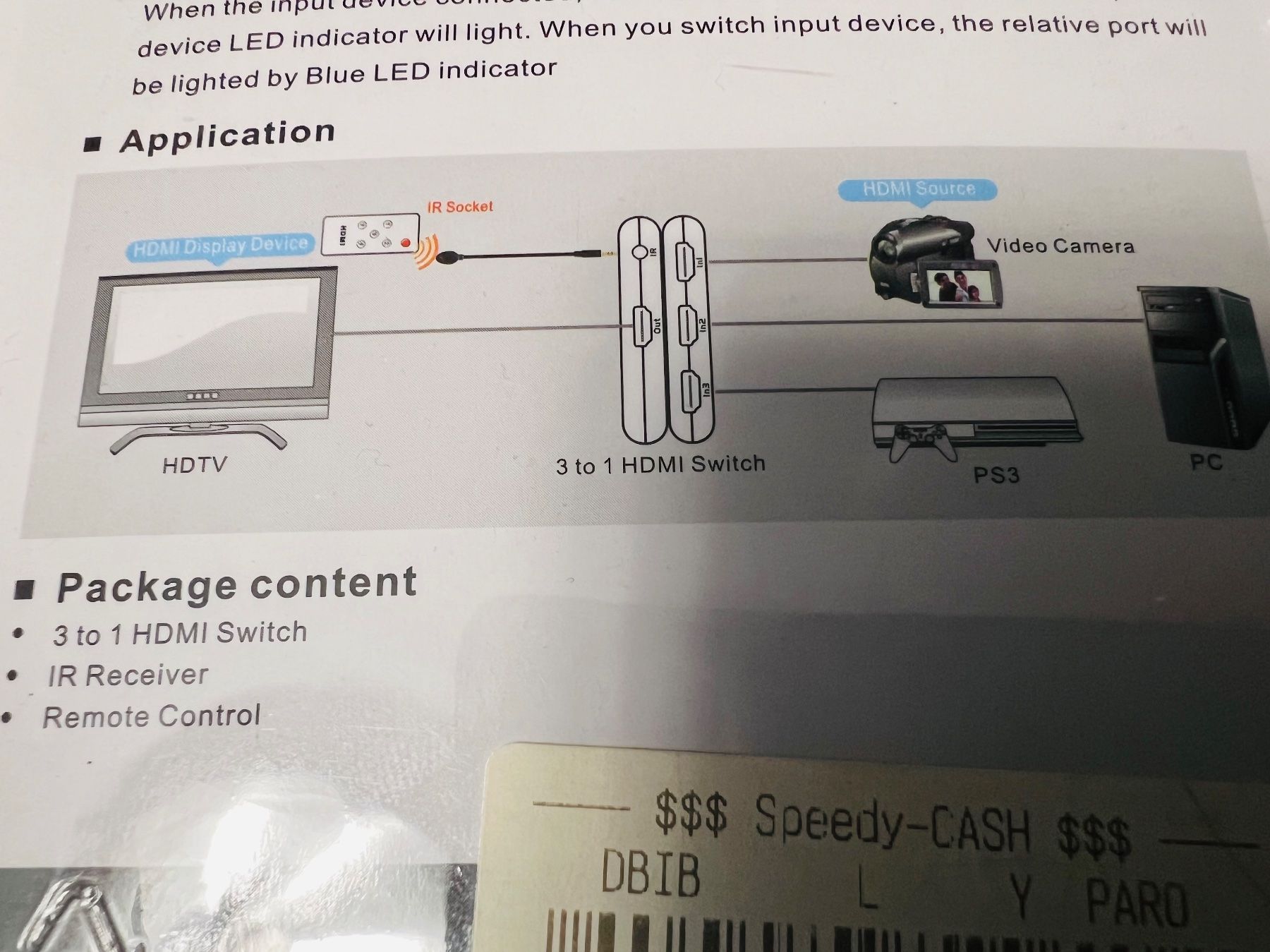Convertitori: 3 to 1 HDMI Switch - convertisseur HDMI - Full HD – Nuovo e nell'imballaggio originale da Mont-sur-Lausanne venduto da vmi_ym5l 4