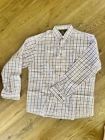 Tracht hemd Rosa/braun kariert Grösse L41/42