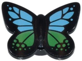 LEGO 80674pb04 Black Butterfly with Stud Holder