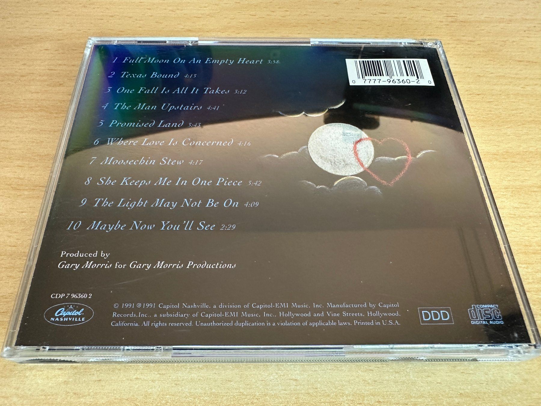CD: Gary Morris – Full Moon, Empty Heart – Usato da Rikon im Tösstal venduto da Alpenmutz 1