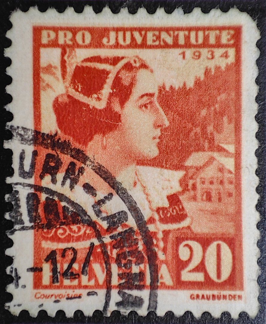 Alle Briefmarken: Briefmarke Pro Juventute 1934 – Gebraucht aus Lenzburg von Dani_Lenzburg