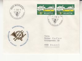 Sonderstempel S. 609 Arlberg Kandahar-Rennen Mürren 1966