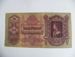 Ungarische Banknote 100 Pengö 1930, Top Zustand!
